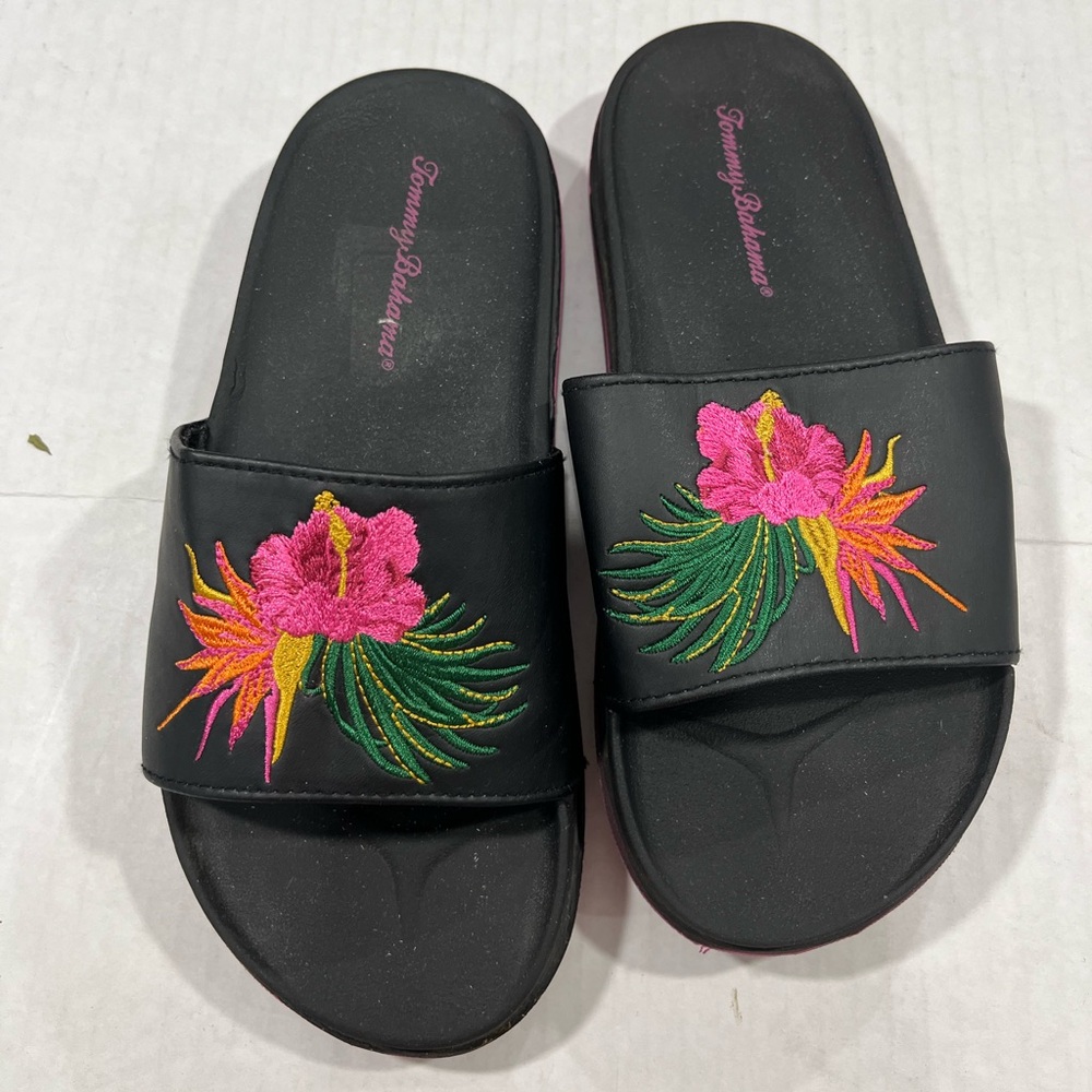 TOMMY BAHAMA EMBROIDERED SLIDE SANDAL - Picture 2 of 12